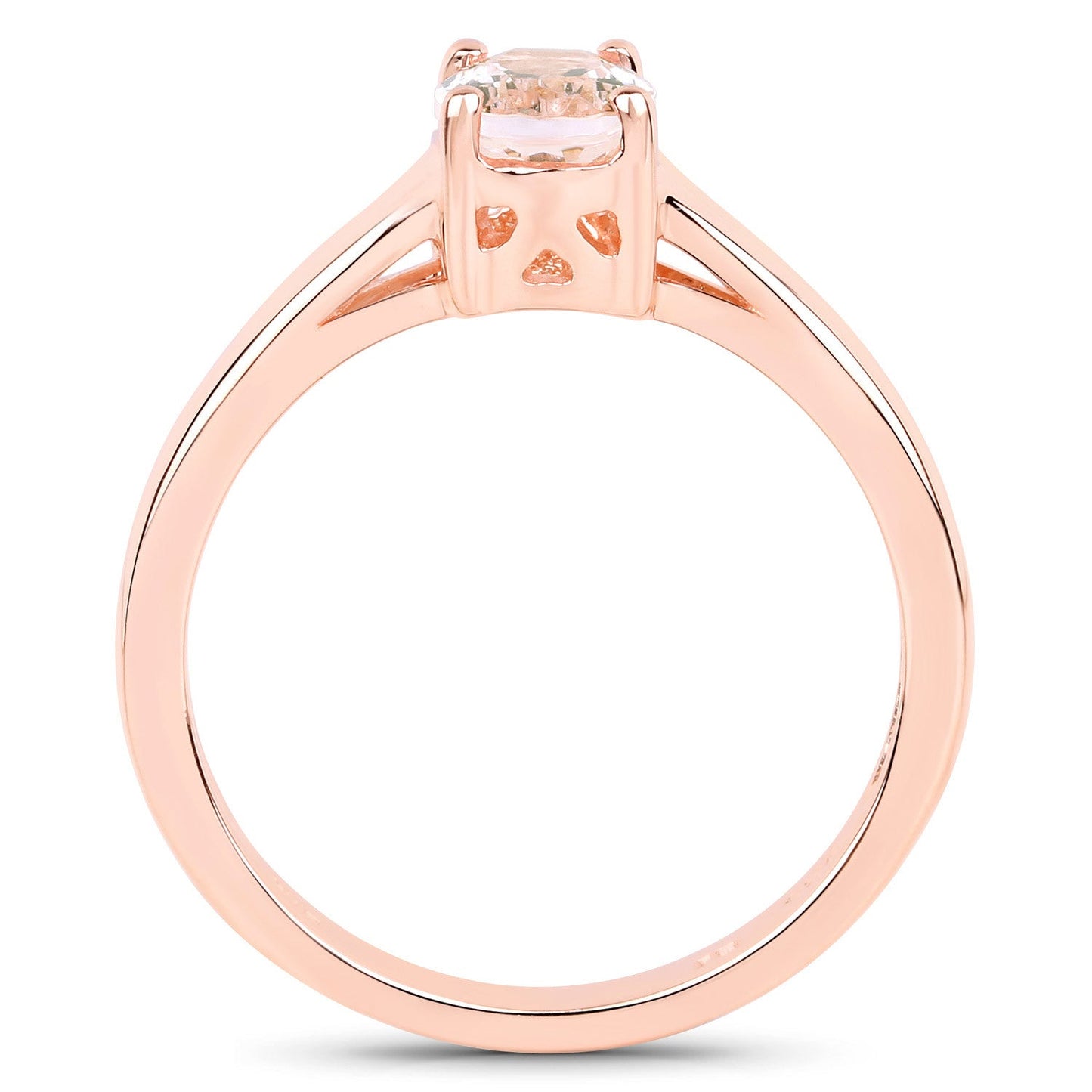 0.70 Carat Genuine Morganite .925 Sterling Silver Ring