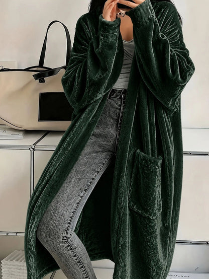 2026 European And American Women's Clothing Amazon Independent Site Velvet Long-Sleeve Fashion Casual Coat Cape Jacket