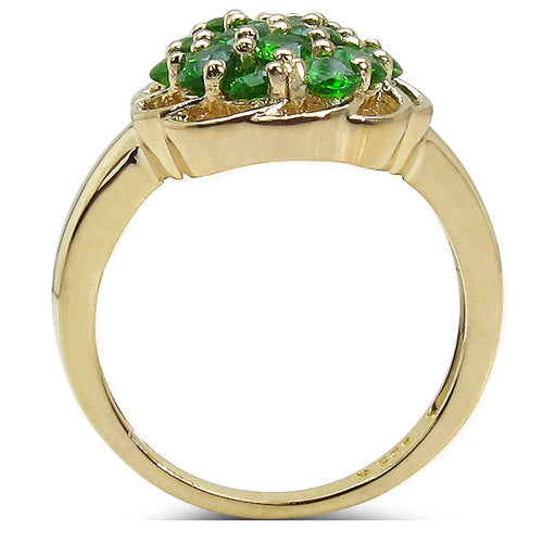 1.71 Carat Genuine Chrome Diopside .925 Sterling Silver Ring