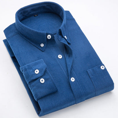 Men's Thin Corduroy Long Sleeve Shirt for Winter