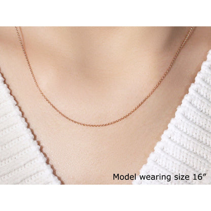 14k Rose Gold Oval Cable Link Chain 0.97mm