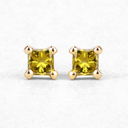 0.25 Carat Genuine Yellow Diamond 14K Yellow Gold Earrings (SI1-SI2)