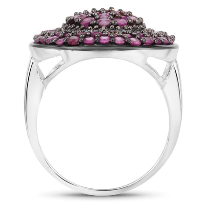 3.11 Carat Genuine Ruby .925 Sterling Silver Ring