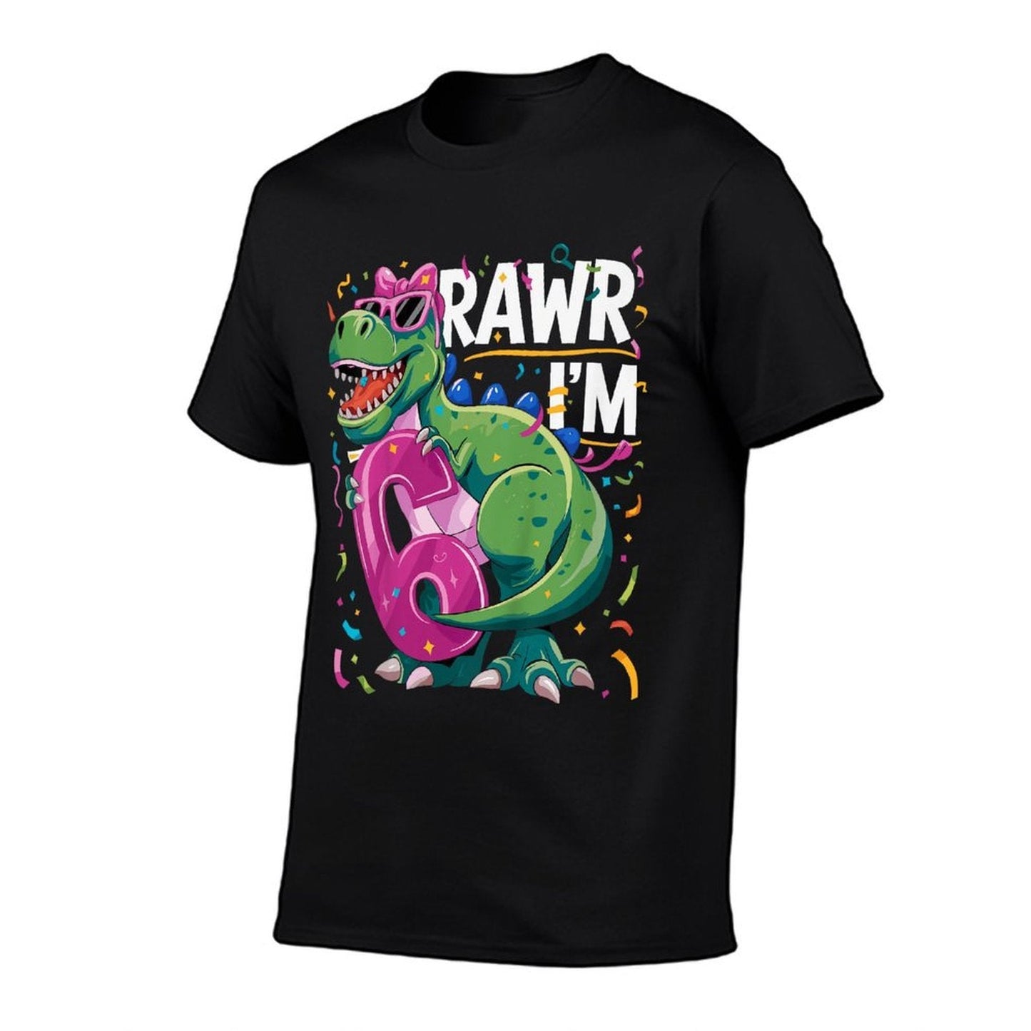 Kids 6 Year Old T Rex Dinosaur 6nd Birthday Girl  High-quality Stitching T-Shirt