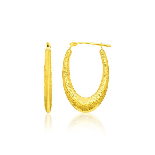 Créoles en or jaune 14 carats texturées en dégradé