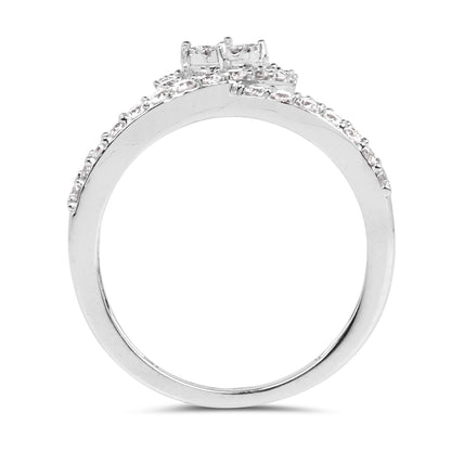 0.54 Carat Genuine White Diamond 14K White Gold Ring (G-H Color, SI1-SI2 Clarity)