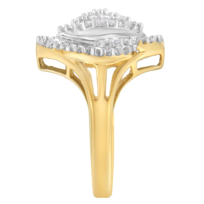 10K Yellow Gold Diamond Cocktail Ring (1/2 Cttw, J-K Color, I2-I3 Clarity) - Size 6-1/2