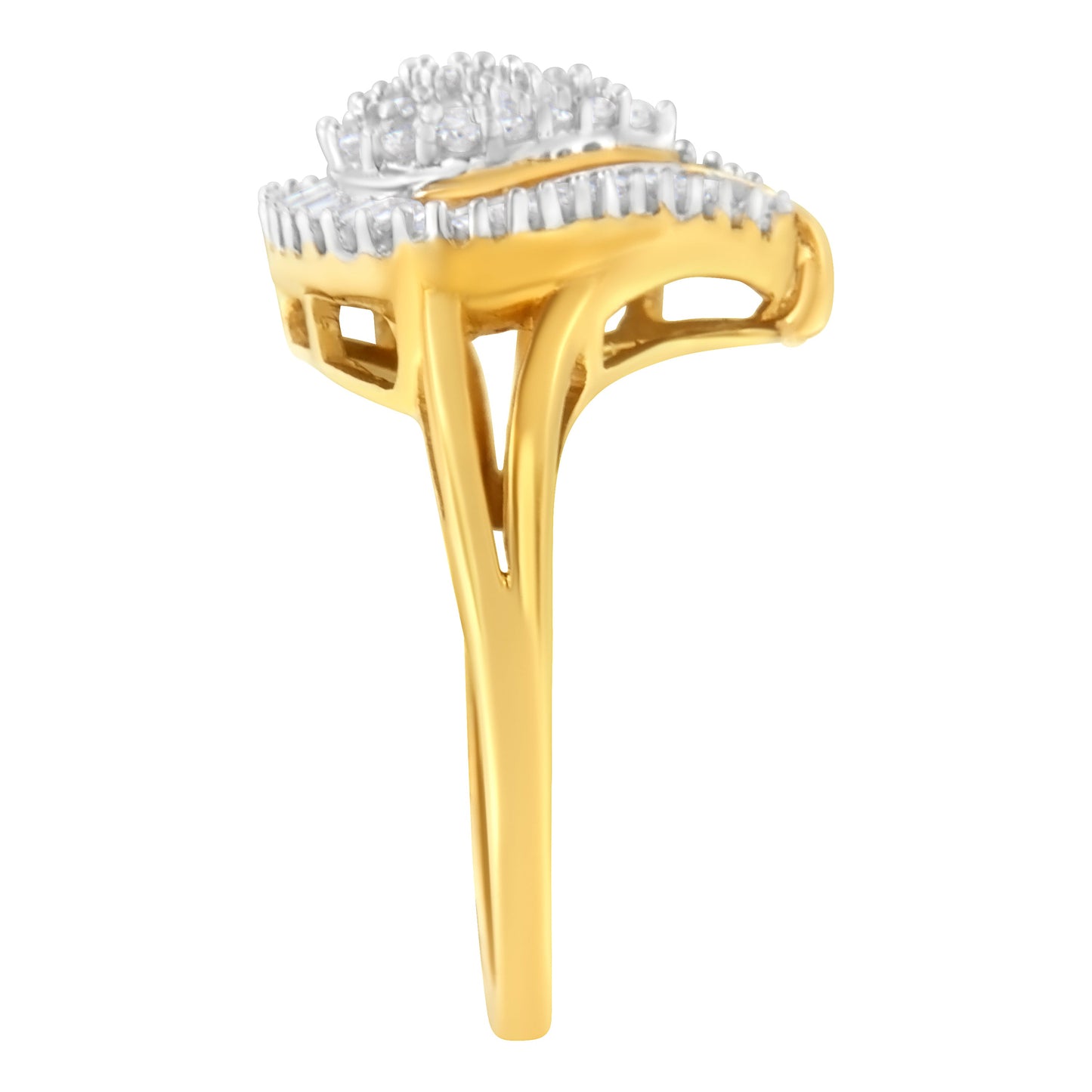 10K Yellow Gold Diamond Cluster Ring (1/2 Cttw, I-J Color, I1-I2 Clarity) - Size 8