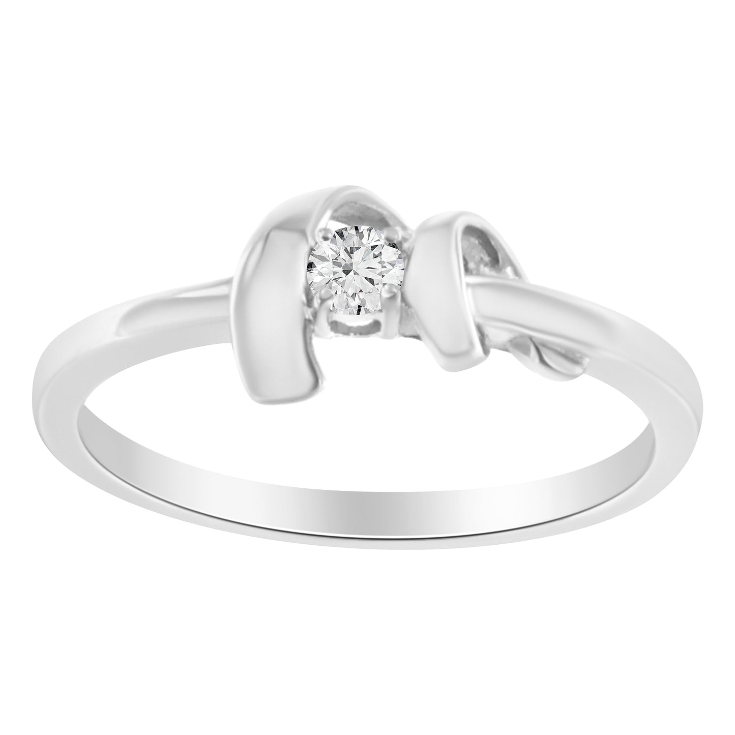 10K White Gold Diamond Promise Ring (1/10 Cttw, H-I Color, SI2-I1 Clarity) - Size 6