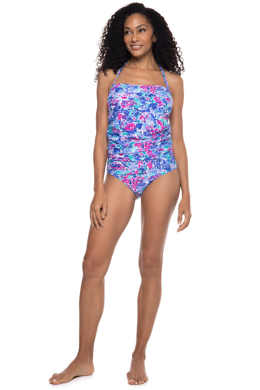 Parte de abajo de bikini 3 en 1 Lanikai para mujer | Selva tropical pintada multicolor