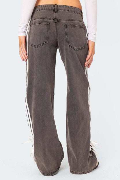 Side Striped Loose Fit Jeans