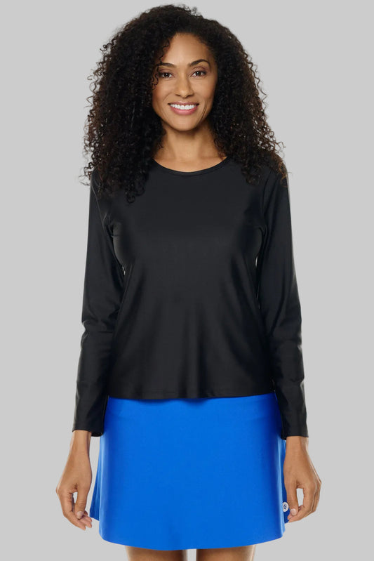 Camiseta de Baño Manga Larga Palmeto para Mujer | Negro