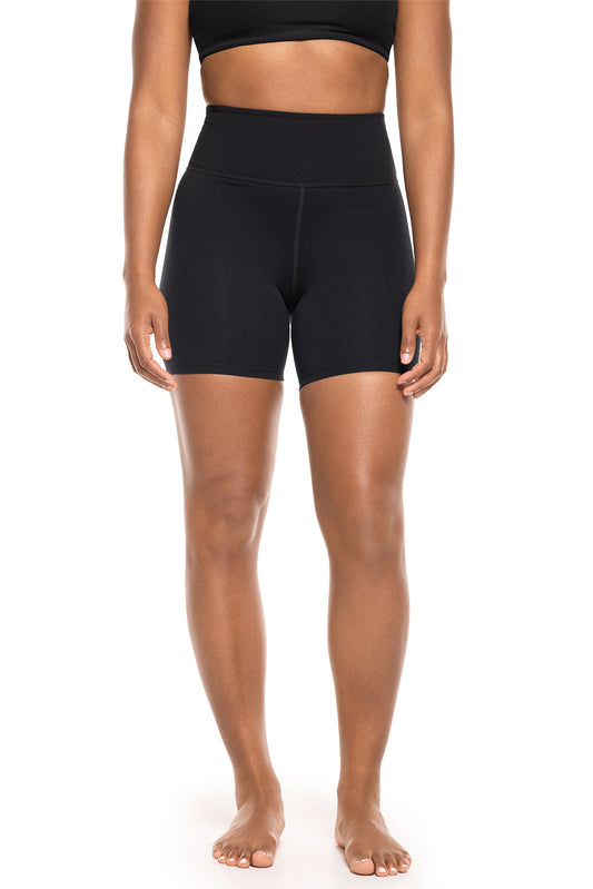 Shorts de yoga de talle alto Shavasana para mujer | Negro