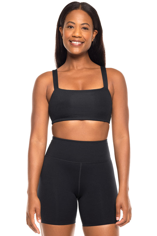 Sujetador deportivo de yoga Shavasana para mujer | Negro