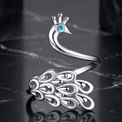 925 Sterling Silver Plated Platinum Pavé Setting CZ Ring for Women