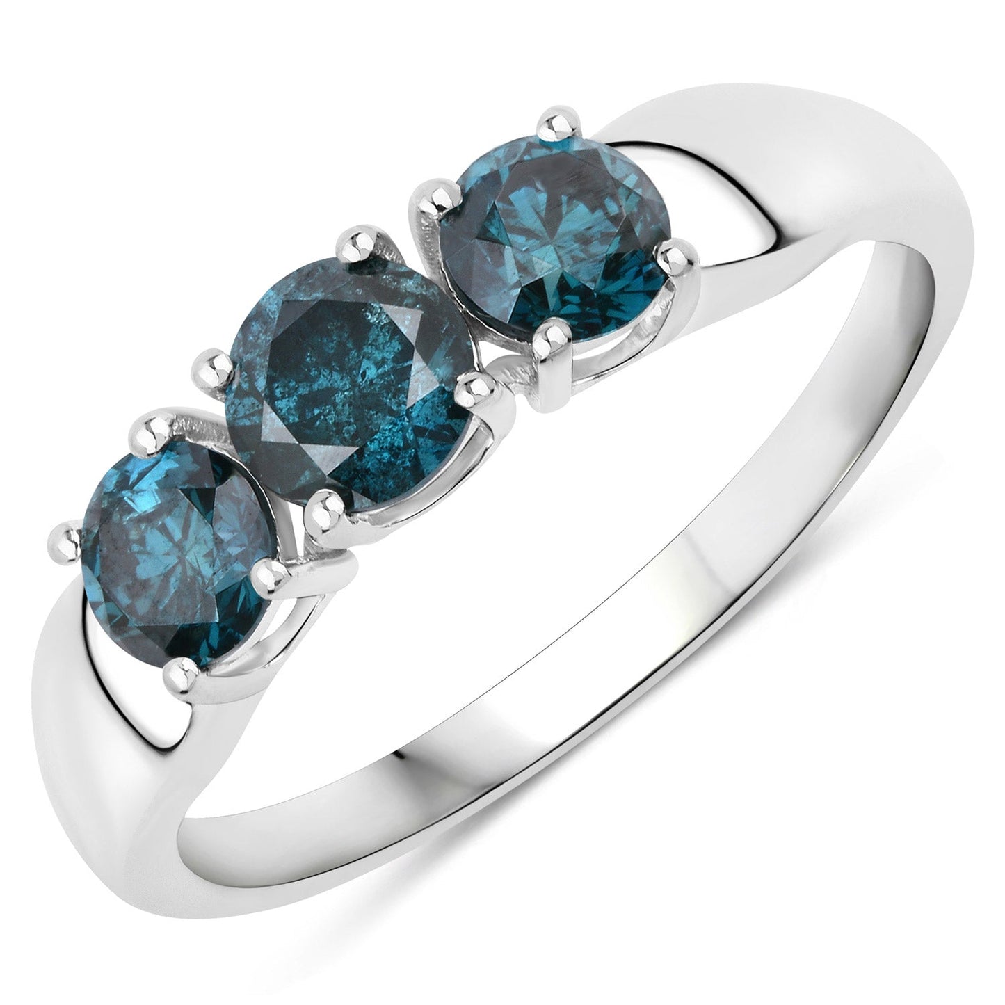 1.03 Carat Genuine Blue Diamond 14K White Gold Ring