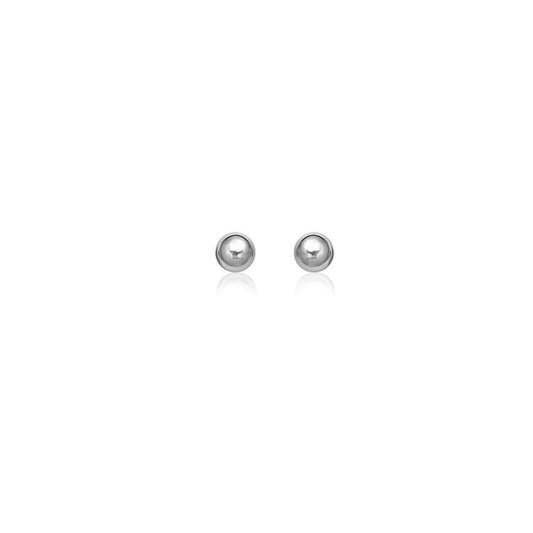 Clous d'oreilles ronds en or blanc 14 carats (4,0 mm)