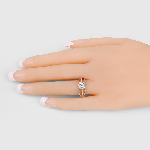 0.25 Carat Genuine White Diamond 14K White Gold Ring (E-F Color, SI Clarity)
