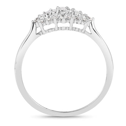 0.37 Carat Genuine White Diamond 14K White Gold Ring (E-F Color, VS-SI Clarity)