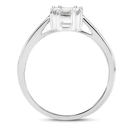0.48 Carat Genuine White Diamond 18K White Gold Ring