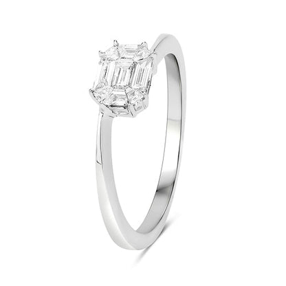 0.33 Carat Genuine White Diamond 18K White Gold Ring (F-G Color, VVS-VS Clarity)
