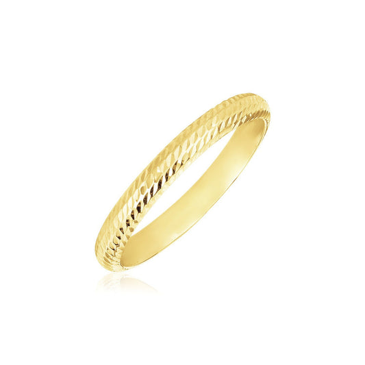 Alliance en or jaune 14 carats texturée coupe confort