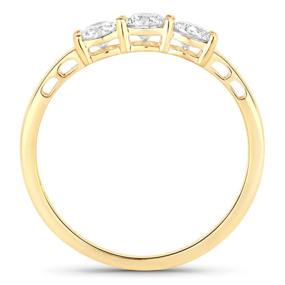 0.51 Carat Genuine Lab Grown Diamond 14K Yellow Gold Ring