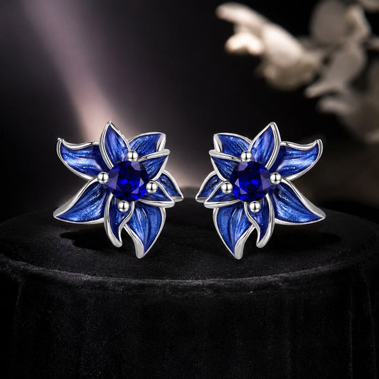 Boucles d'oreilles en argent sterling 925 avec émail et sertissage pavé CZ