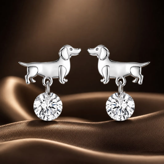 Boucles d'oreilles pour femmes en argent sterling 925 plaqué or blanc, serties de zircones cubiques.