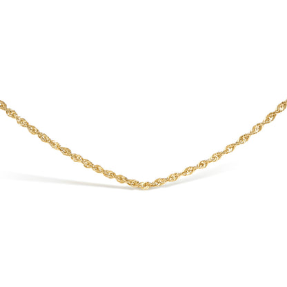 Men's Solid 10K Yellow Gold 3.2mm Light Rope Chain Necklace
