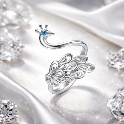 925 Sterling Silver Plated Platinum Pavé Setting CZ Ring for Women