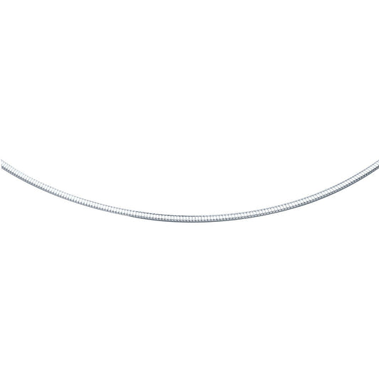 Chaîne classique style Oméga en or blanc 14 carats (2 mm)