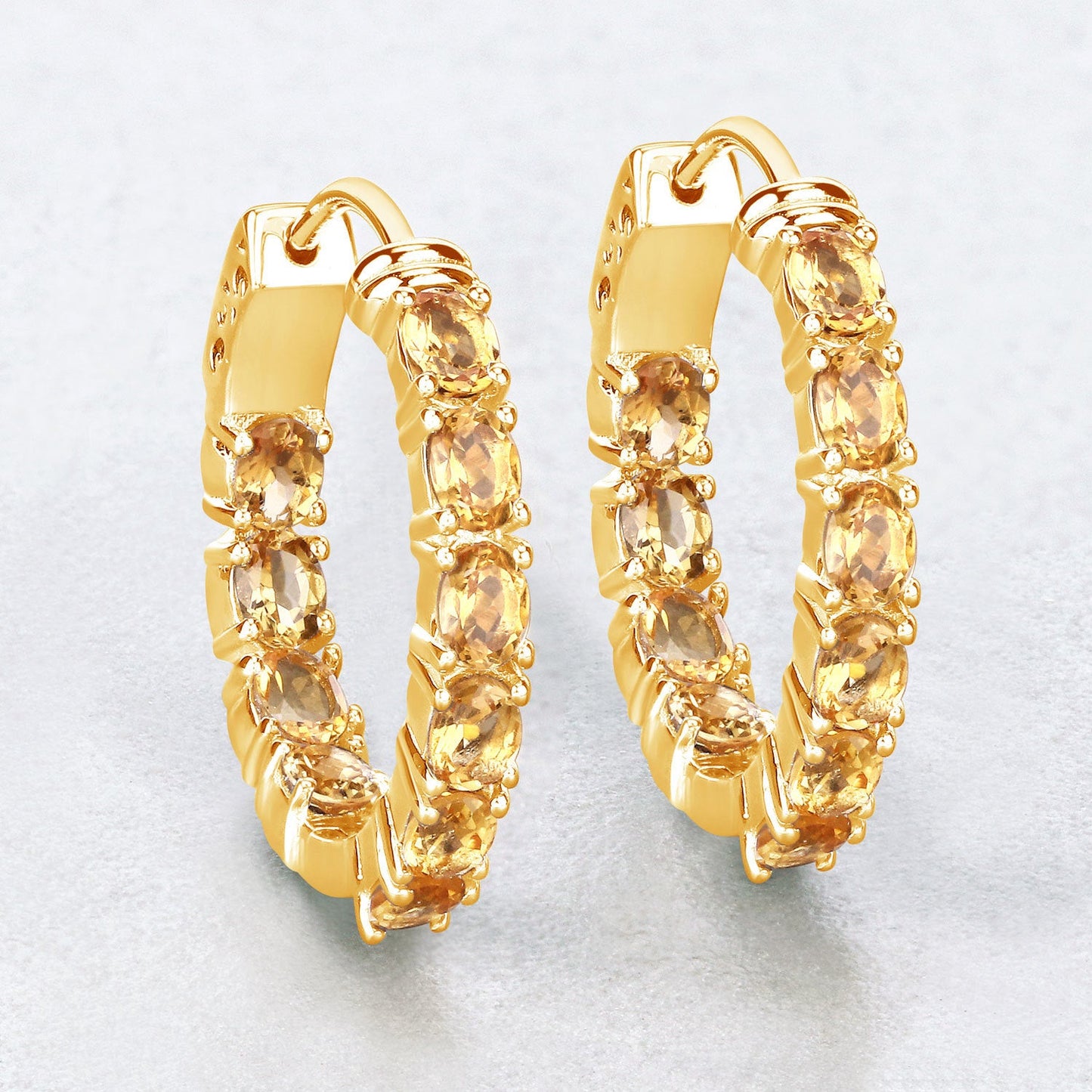 3.20 Carat Genuine Citrine .925 Sterling Silver Earrings