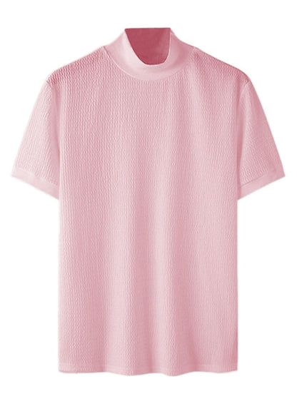 Men's Full Size Mock Neck Short Sleeve T-Shirt Plus Size