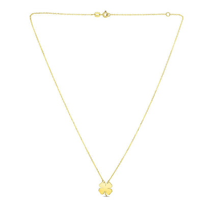14K Yellow Gold Four Leaf Clover Necklace