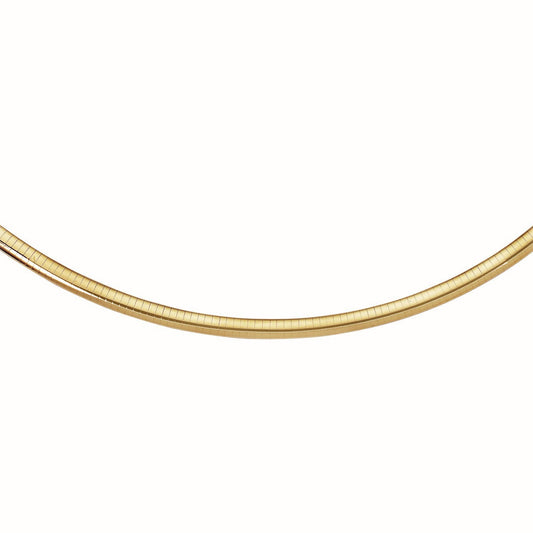 Chaîne classique en or jaune 14 carats style Omega (6 mm)