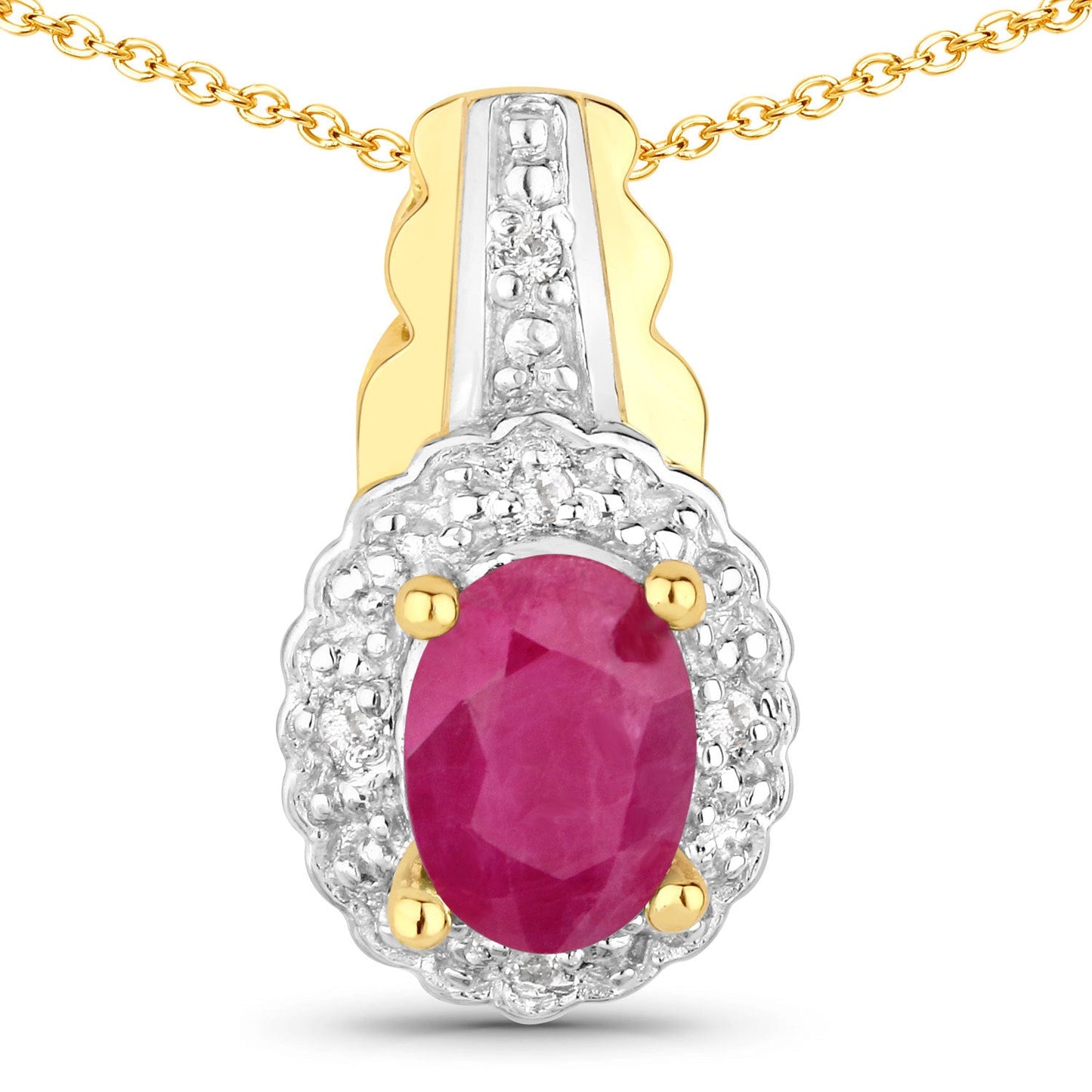 1.94 Carat Genuine Johnson Ruby and White Topaz .925 Sterling Silver Jewelry Set