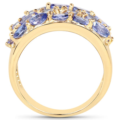 2.72 Carat Genuine Tanzanite .925 Sterling Silver Ring