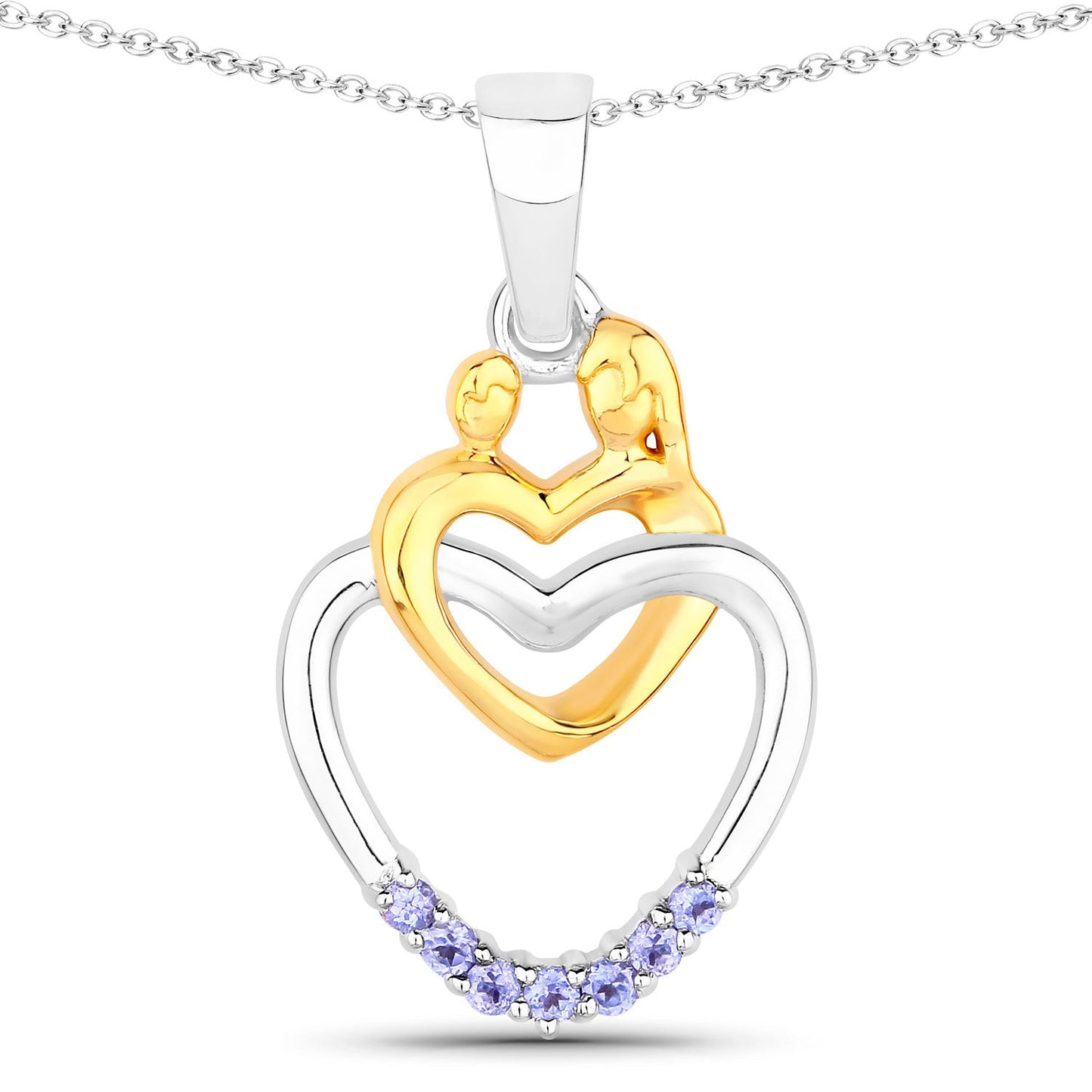 0.14 Carat Genuine Tanzanite .925 Sterling Silver Pendant