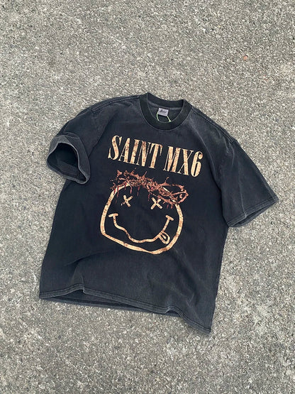 SAINT MICHAEL Vintage Heavyweight Casual T-shirt Large