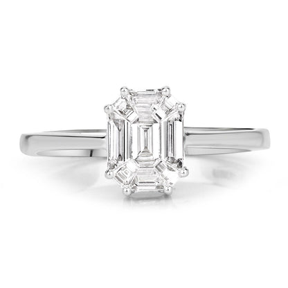 0.48 Carat Genuine White Diamond 18K White Gold Ring