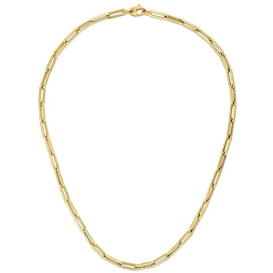 Chaîne en or jaune 10K maillons trombone légers (4,20 mm)