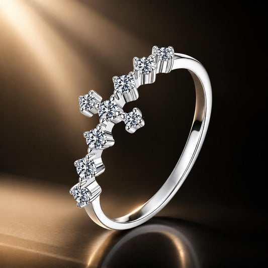 Bague en argent sterling 925 avec moissanite 0,15-0,20 carat pour femme, taille 6