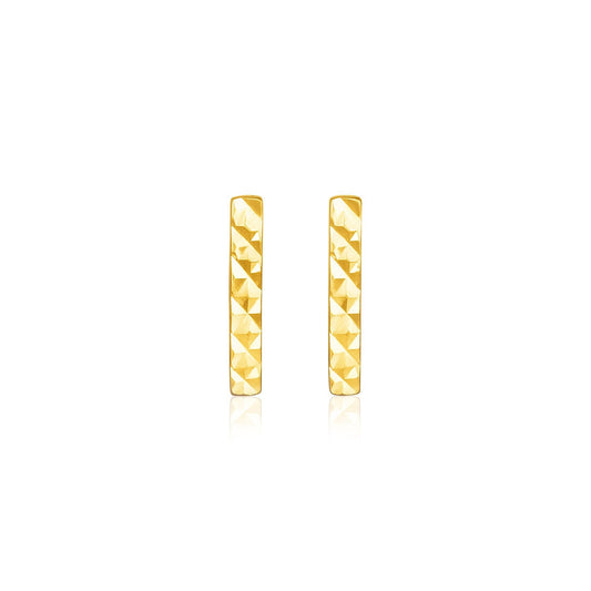 Boucles d'oreilles pendantes en or jaune 14 carats texturé