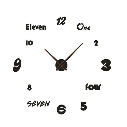 Simple Creative Clock Wall Sticker Diy Wall Clock