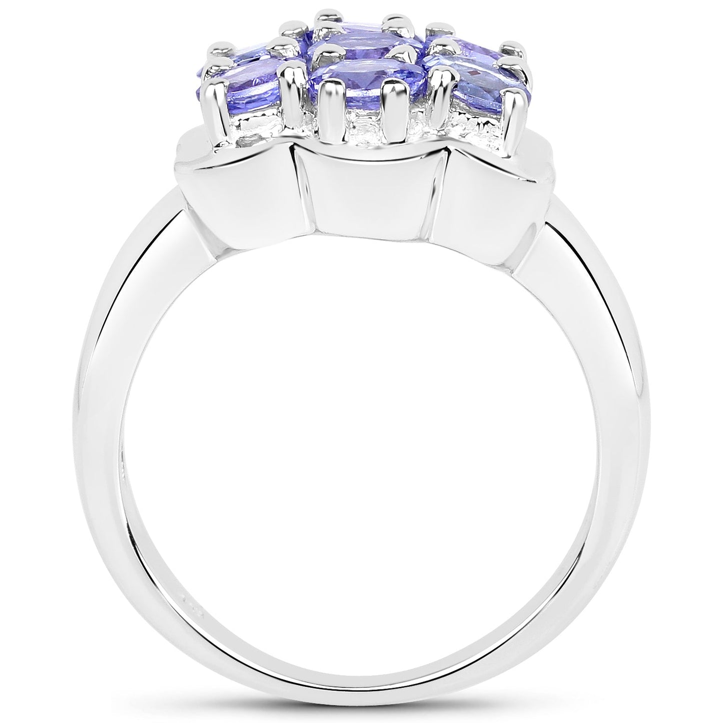 1.19 Carat Genuine Tanzanite .925 Sterling Silver Ring