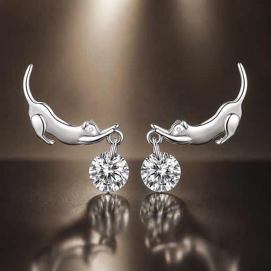 Boucles d'oreilles en argent sterling 925 plaqué or blanc avec zircones cubiques 1,6x1,7cm pour femmes
