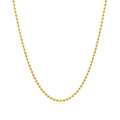 14k Yellow Gold Bead Chain 1.5mm
