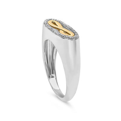 14K Yellow Gold Plated Sterling Silver Diamond Accent Infinity Ring