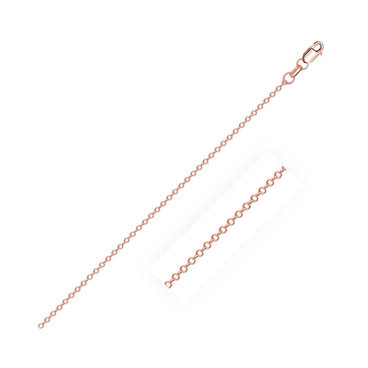 Chaîne à maillons forçat en or rose 18 carats, taille diamant (0,75 mm)